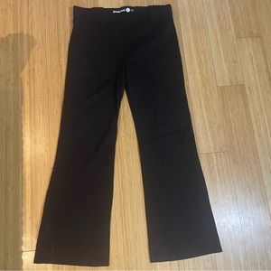 Betabrand Pants L Large Petite Black Wide Leg Flare Pull on Stretch Yoga Career